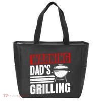 Warning DadS Grilling FatherS Day Graphic Tote Bag thumb 0