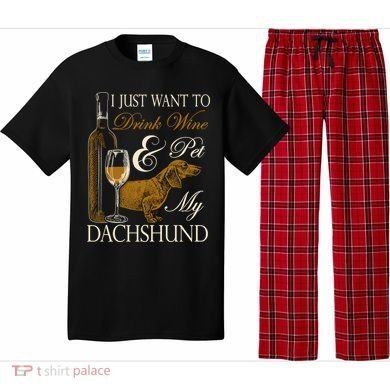 Wine Dachshund Great Gift Pajama Set