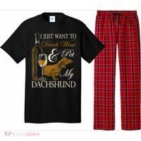 Wine Dachshund Great Gift Pajama Set thumb 0
