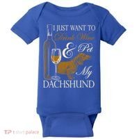 Wine Dachshund Great Gift Baby Bodysuit thumb 0