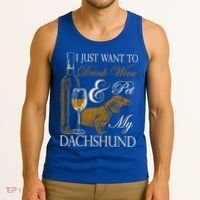 Wine Dachshund Great Gift Tank Top thumb 3