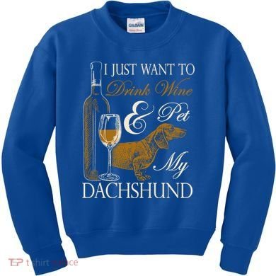 Wine Dachshund Great Gift Kids Sweatshirt