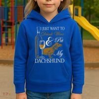 Wine Dachshund Great Gift Kids Hoodie thumb 3