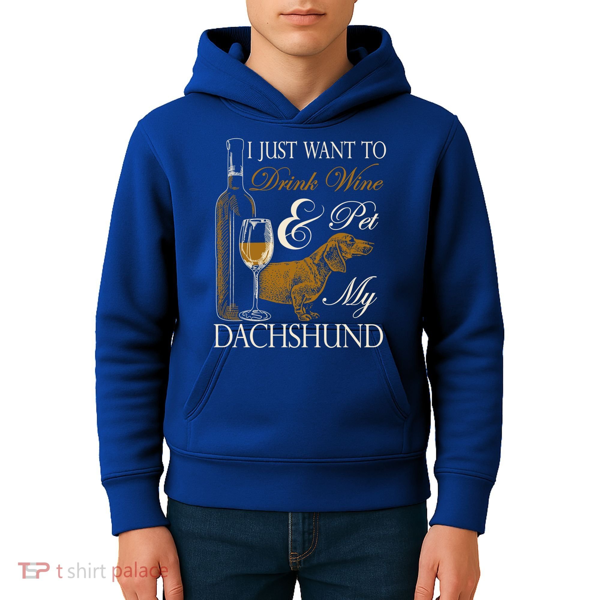 Wine Dachshund Great Gift Kids Hoodie