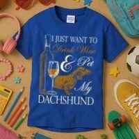 Wine Dachshund Great Gift Kids T-Shirt thumb 3
