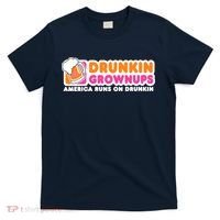 Wo Drunkin Grownups Adult Party Sarcastic Gift Drinking V-Neck T-Shirt thumb 0