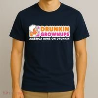 Wo Drunkin Grownups Adult Party Sarcastic Gift Drinking V-Neck T-Shirt thumb 3