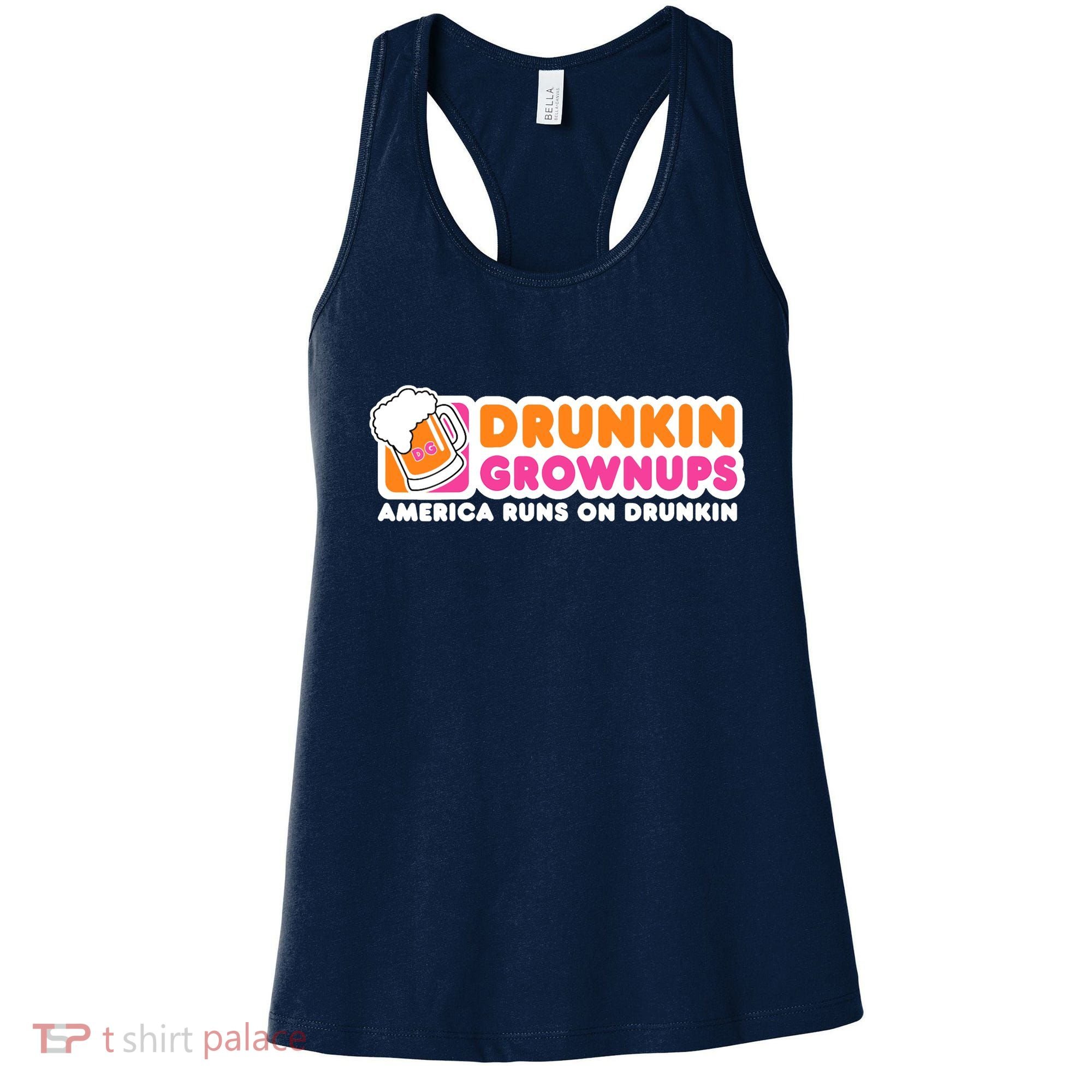 Wo Drunkin Grownups Adult Party Sarcastic Gift Drinking V-Neck Women's Tank Top