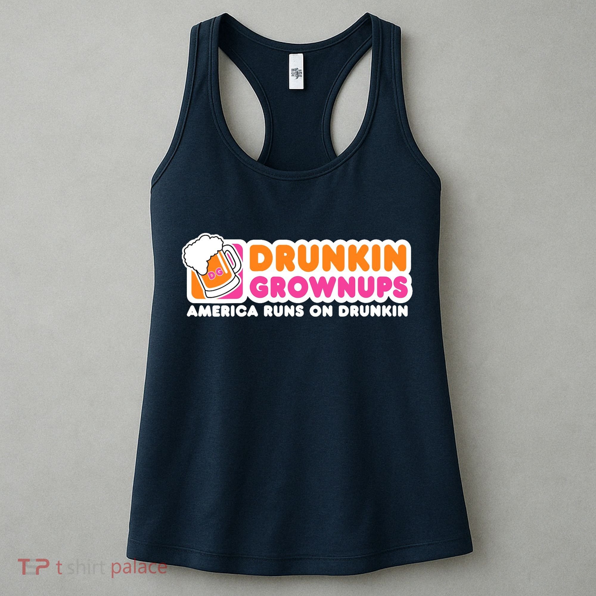 Wo Drunkin Grownups Adult Party Sarcastic Gift Drinking V-Neck Women's Tank Top