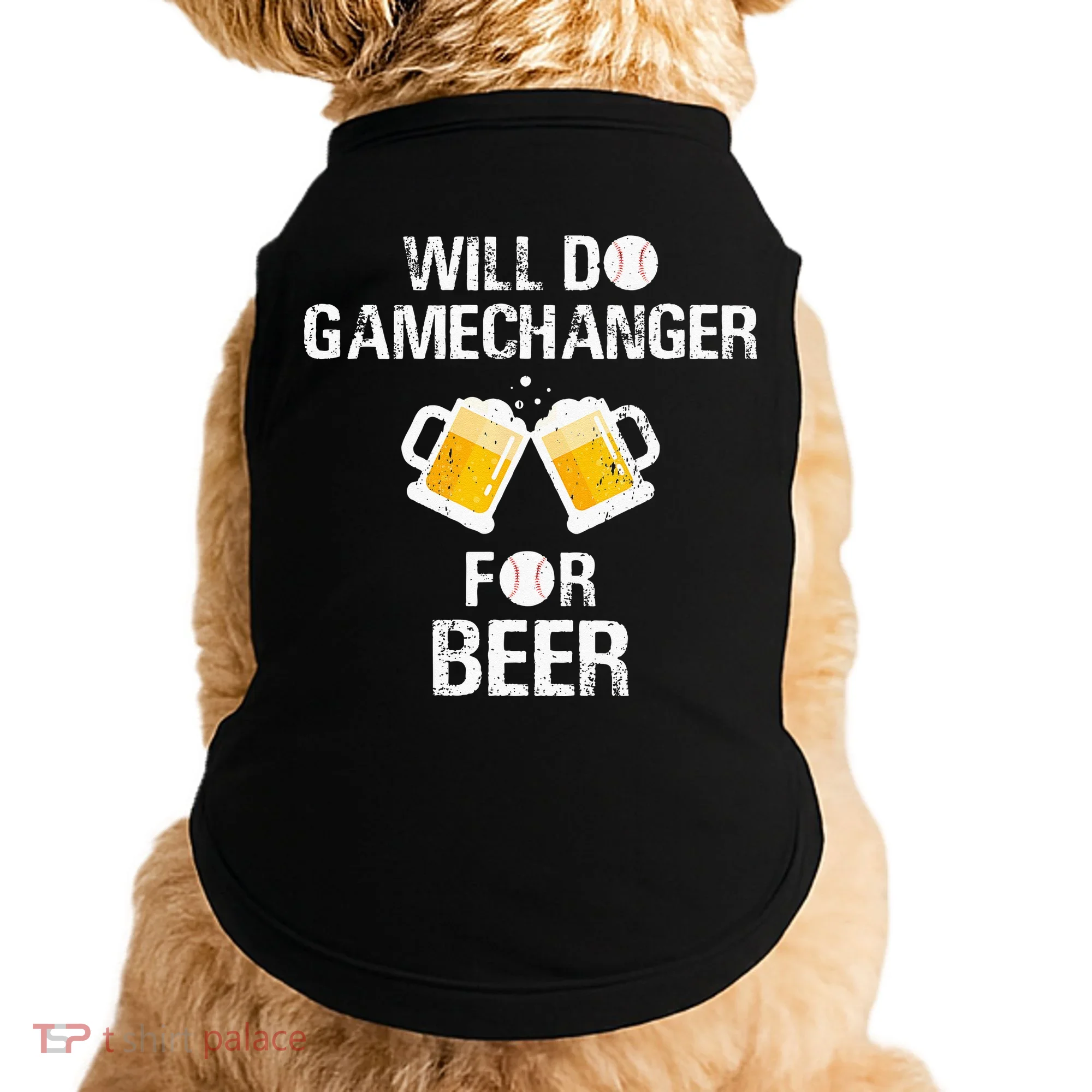 Will Do Gamechanger For Beer Funny Baseball Doggie Tank