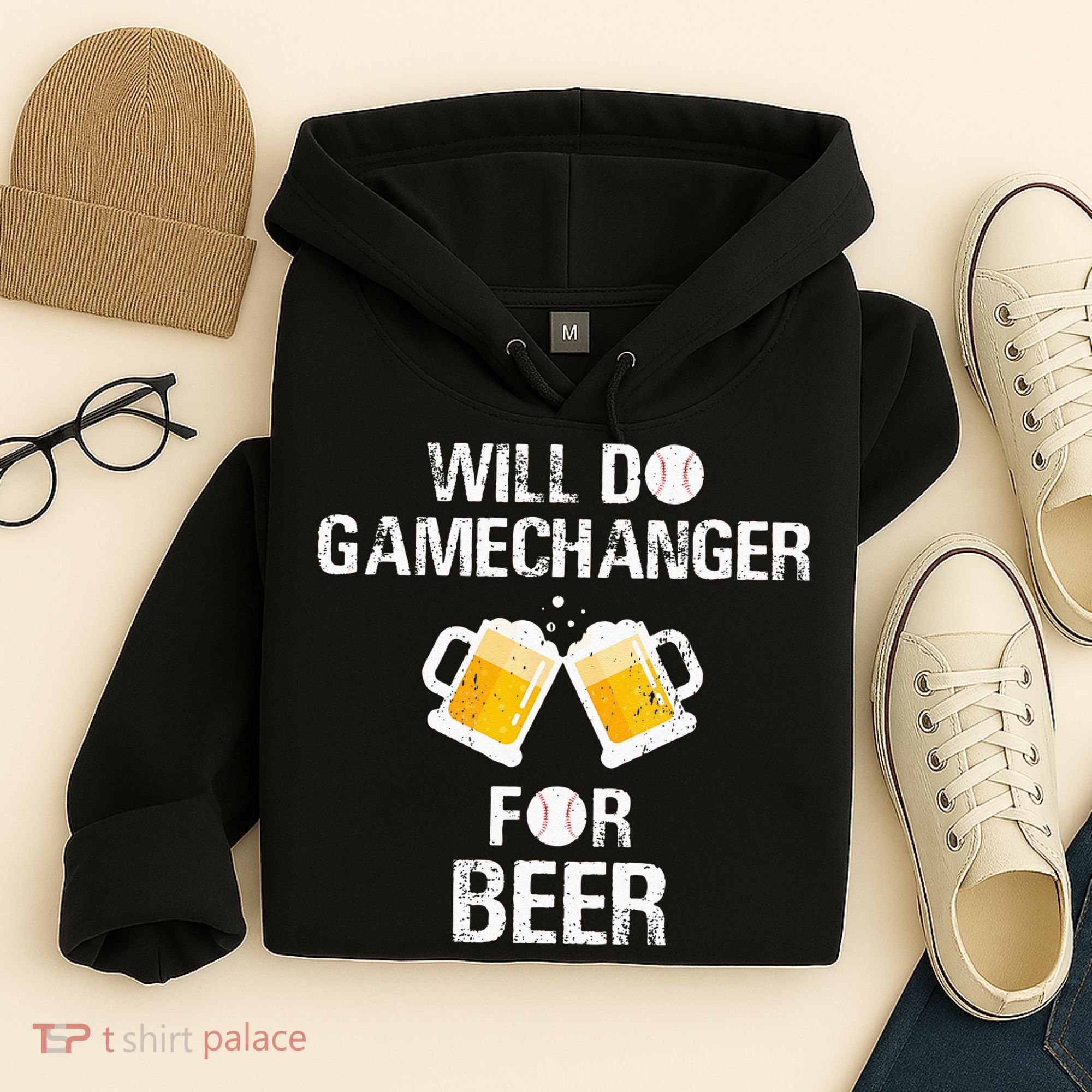Will Do Gamechanger For Beer Funny Baseball Hoodie