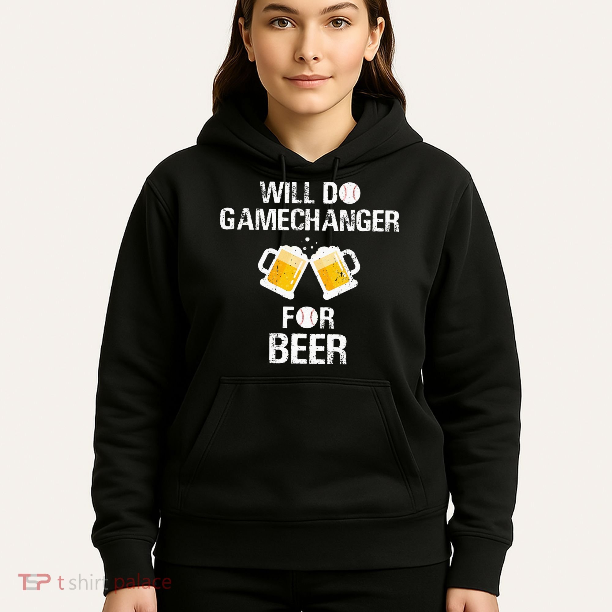 Will Do Gamechanger For Beer Funny Baseball Hoodie