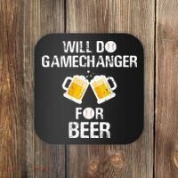 Will Do Gamechanger For Beer Funny Baseball Coaster thumb 0