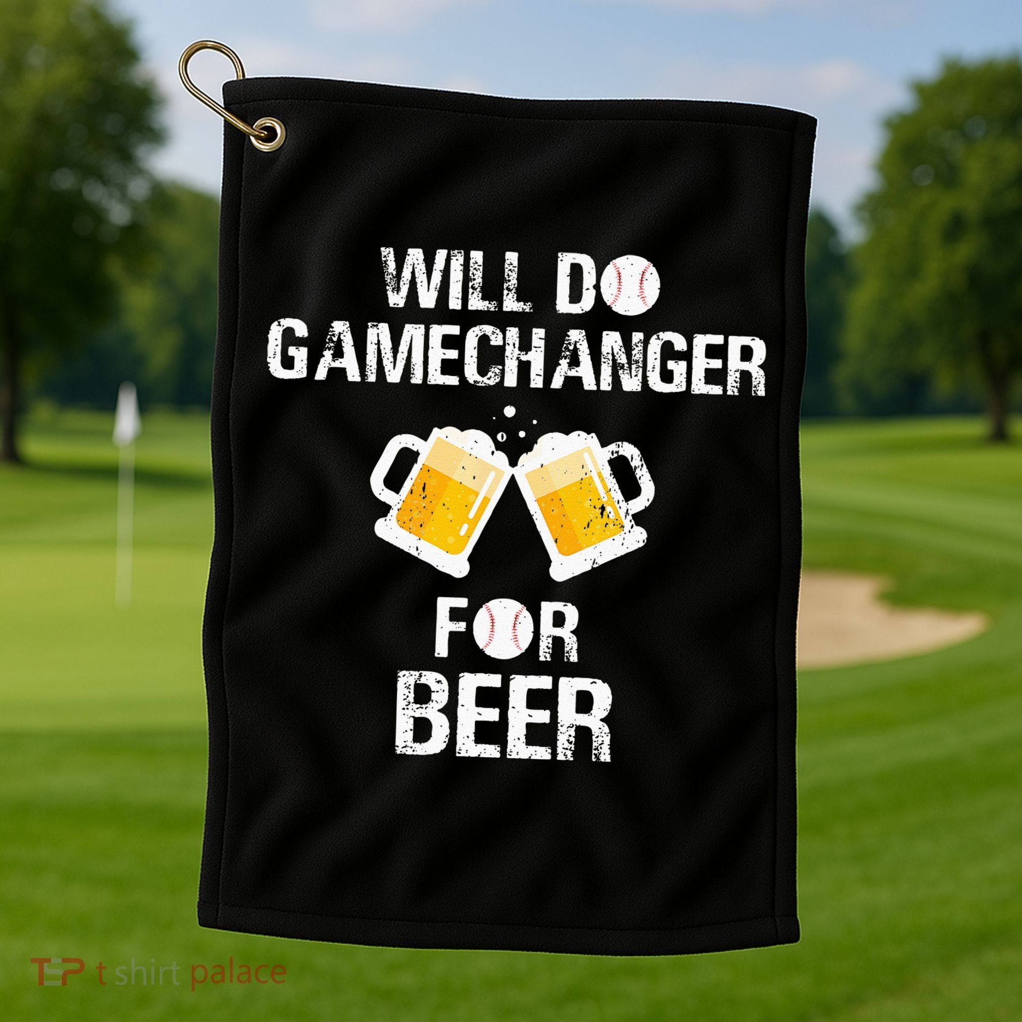 Will Do Gamechanger For Beer Funny Baseball Golf Towel