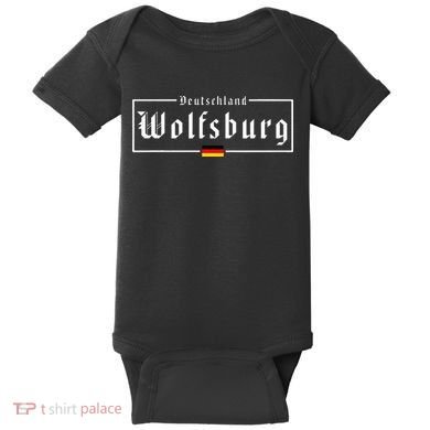 Wolfsburg Deutschland Germany German Flag Baby Bodysuit