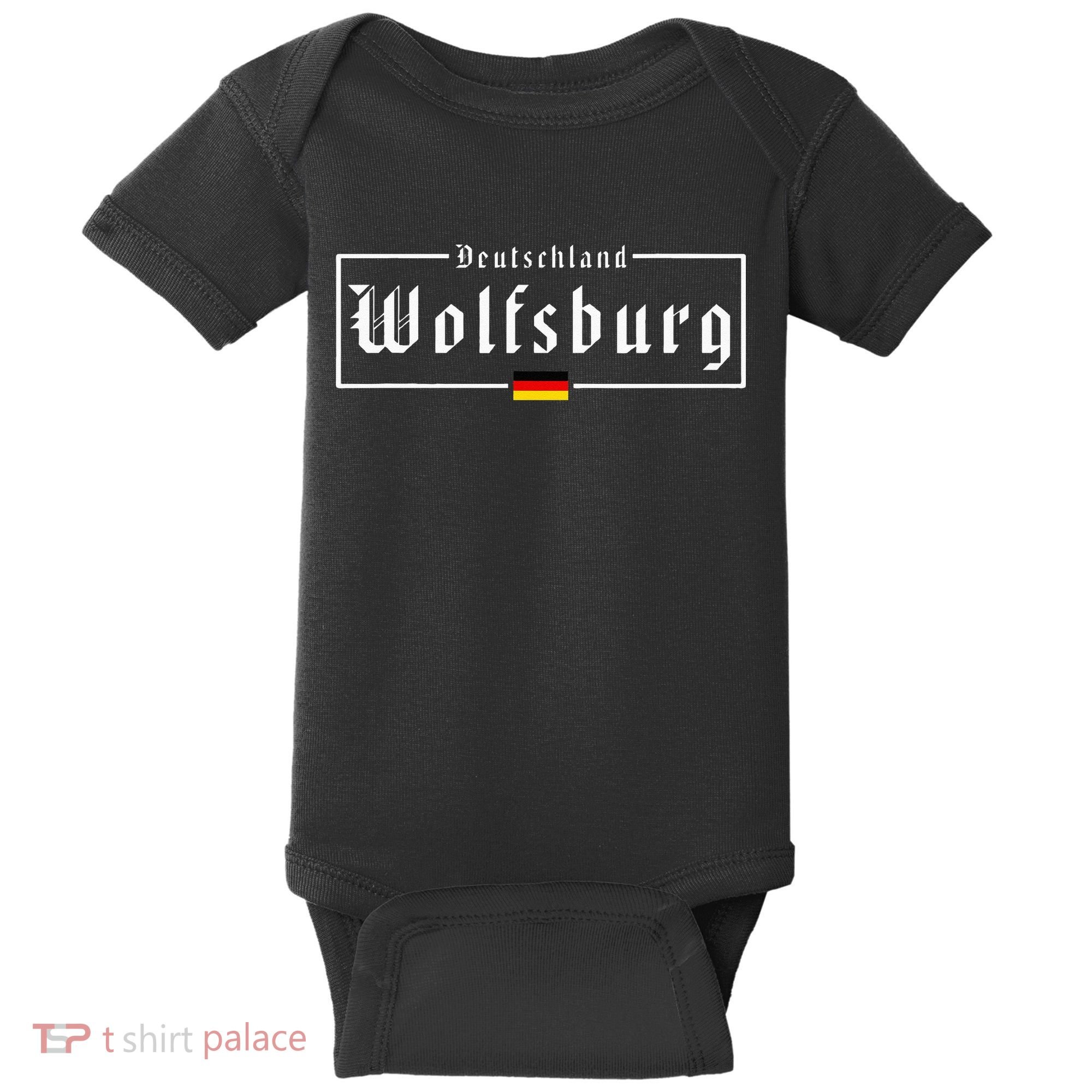 Wolfsburg Deutschland Germany German Flag Baby Bodysuit