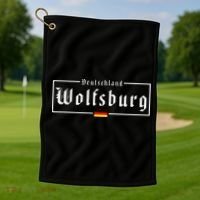 Wolfsburg Deutschland Germany German Flag Golf Towel thumb 1