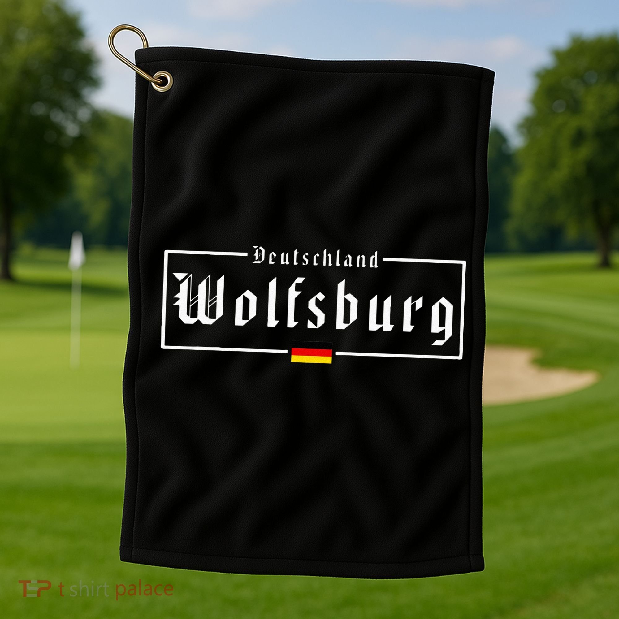 Wolfsburg Deutschland Germany German Flag Golf Towel