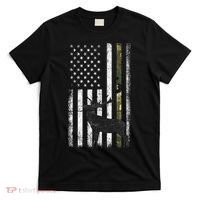 Whitetail Deer Hunting Hunter Elk Buck Camo American Flag  T-Shirt thumb 0