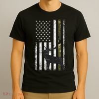 Whitetail Deer Hunting Hunter Elk Buck Camo American Flag  T-Shirt thumb 3