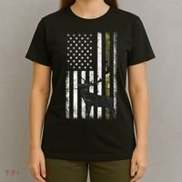 Whitetail Deer Hunting Hunter Elk Buck Camo American Flag  T-Shirt thumb 4
