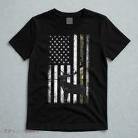 Whitetail Deer Hunting Hunter Elk Buck Camo American Flag  T-Shirt thumb 5