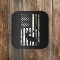 Whitetail Deer Hunting Hunter Elk Buck Camo American Flag  Coaster thumb 0