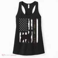 Whitetail Deer Hunting Hunter Gifts Buck Camo American Women's Tank Top thumb 0