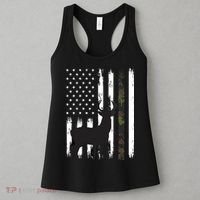 Whitetail Deer Hunting Hunter Gifts Buck Camo American Women's Tank Top thumb 3
