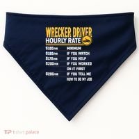 Wrecker Driver Hourly Rate Funny Wrecker Tow Truck Driver USA-Made Doggie Bandana thumb 0