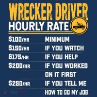 Wrecker Driver Hourly Rate Funny Wrecker Tow Truck Driver T-Shirt thumb 7