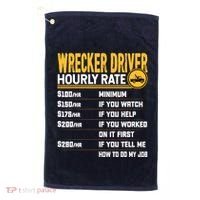 Wrecker Driver Hourly Rate Funny Wrecker Tow Truck Driver Golf Towel thumb 0