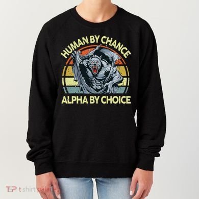 Wolf Dad Human By Chance Alpha By Choice Funny Daddy Papa Women's Sweatshirt