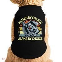 Wolf Dad Human By Chance Alpha By Choice Funny Daddy Papa Doggie Tank thumb 0
