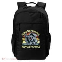 Wolf Dad Human By Chance Alpha By Choice Funny Daddy Papa Backpack thumb 0