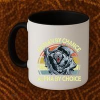 Wolf Dad Human By Chance Alpha By Choice Funny Daddy Papa Coffee Mug thumb 2