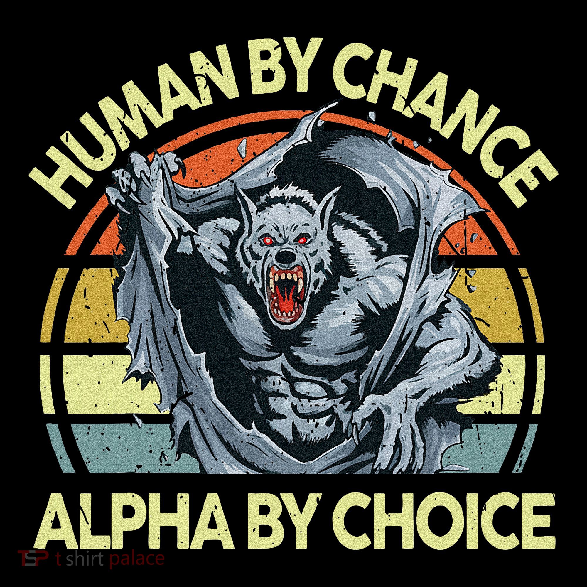 Wolf Dad Human By Chance Alpha By Choice Funny Daddy Papa Coffee Mug