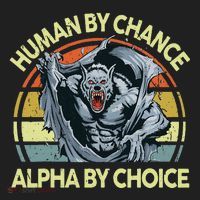 Wolf Dad Human By Chance Alpha By Choice Funny Daddy Papa Beanie thumb 2