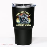 Wolf Dad Human By Chance Alpha By Choice Funny Daddy Papa Tumbler thumb 0
