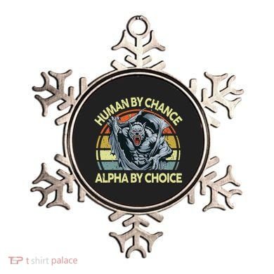 Wolf Dad Human By Chance Alpha By Choice Funny Daddy Papa Ornament