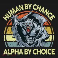 Wolf Dad Human By Chance Alpha By Choice Funny Daddy Papa Ornament thumb 1