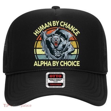 Wolf Dad Human By Chance Alpha By Choice Funny Daddy Papa Hat