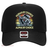 Wolf Dad Human By Chance Alpha By Choice Funny Daddy Papa Hat thumb 0