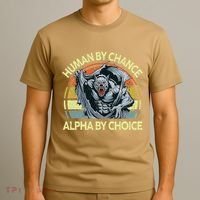 Wolf Dad Human By Chance Alpha By Choice Funny Daddy Papa T-Shirt thumb 3