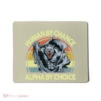 Wolf Dad Human By Chance Alpha By Choice Funny Daddy Papa Mousepad thumb 0