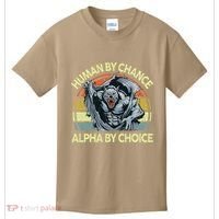 Wolf Dad Human By Chance Alpha By Choice Funny Daddy Papa Kids T-Shirt thumb 0