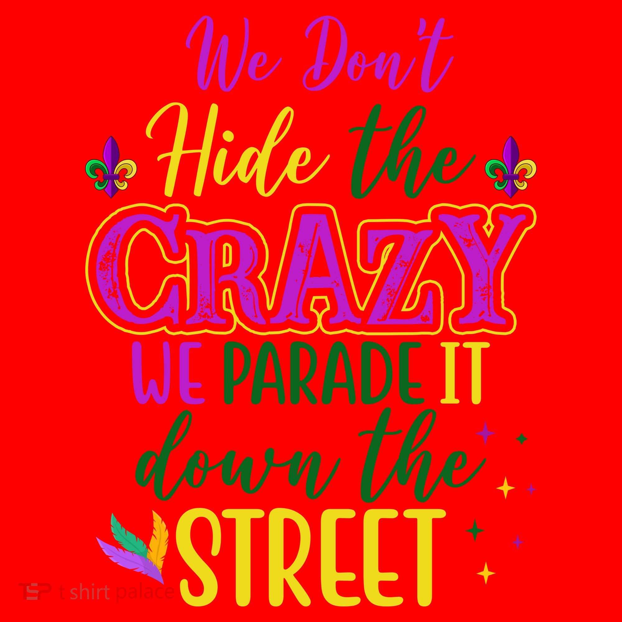 We Dont Hide The Crazy We Parade It Down The Street Funny Mardi Gras Santa Hat