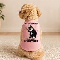 What Day Is Today Who Cares I'm Retired Cat Coffee Lovers Doggie Tank thumb 2