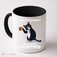 What Day Is Today Im Retired Cat Kitten Lover Coffee Mug thumb 0