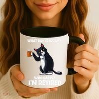 What Day Is Today Im Retired Cat Kitten Lover Coffee Mug thumb 3